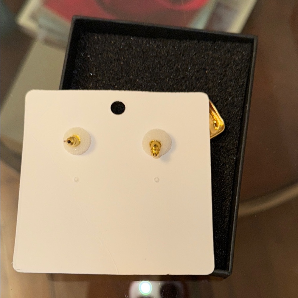 Gold Statement Earrings - image 2